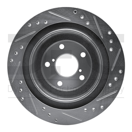 Dynamic Friction Co BRAKE ROTOR DRILLED AND SLOTTED SILVER 631-13019L